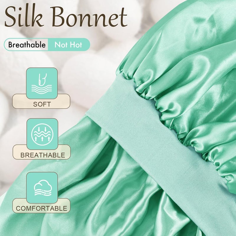Doitory Store Satin Silk Bonnet for Sleeping, Soft Satin Lined Hair Bonnet for Women, Double Layer Sleep Nightcap - Image 2